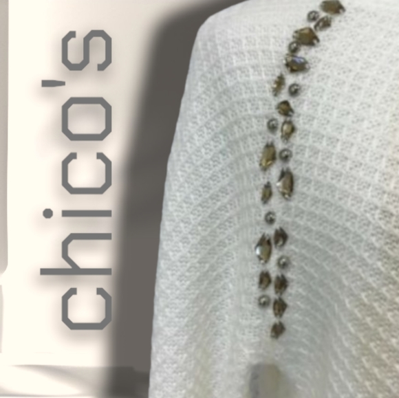 Chico's  Ivory sweater L sz 2 - Picture 6 of 13